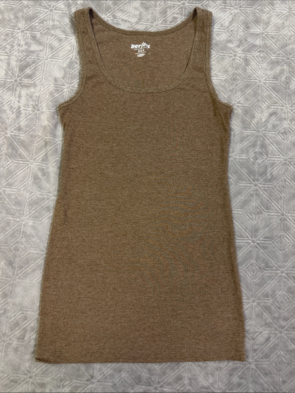 Old Navy Brown Ribbed Logo Tank Top